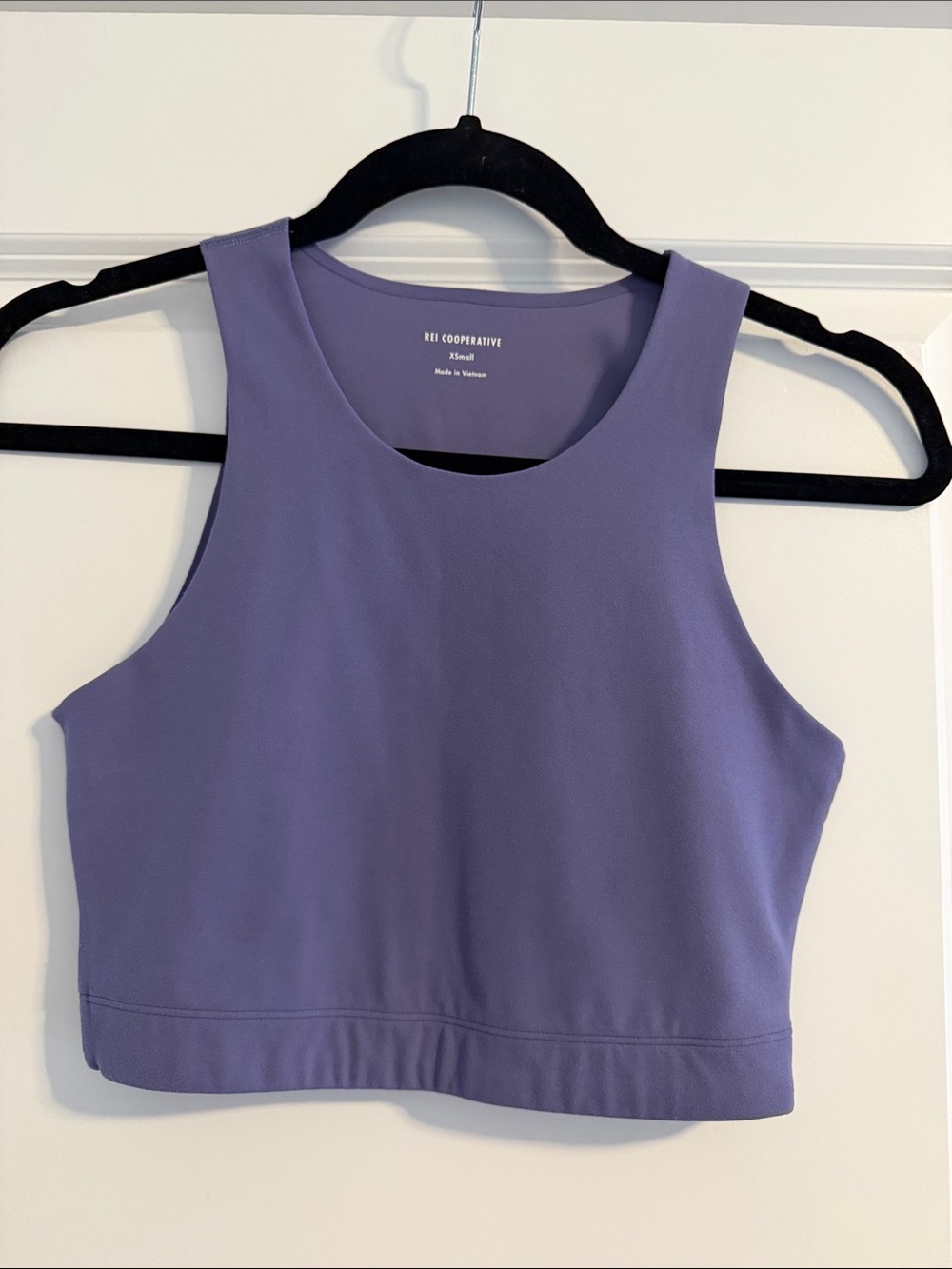 REI Lavender High-Neck Crop Sports Bra